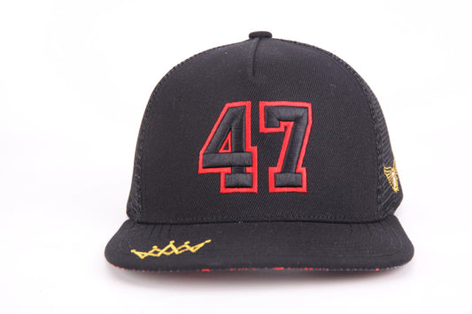 Black and Red Paisley Snapback Cap