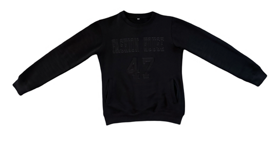 Black On Black Crewneck Sweater w/ Pockets